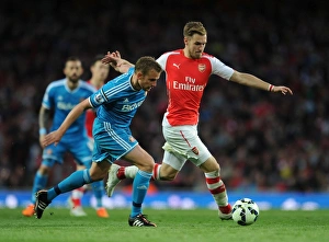 Arsenal V Sunderland 2014-15 Prints: Clash of Midfield Titans: Ramsey vs. Cattermole (Arsenal vs. Sunderland, 2014-15)