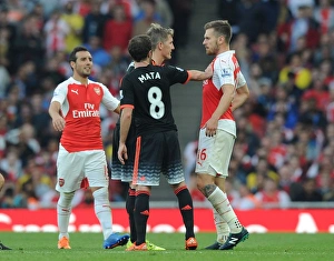 Arsenal V Manchester United 2015/16 Prints: Clash of Midfield Titans: Ramsey vs