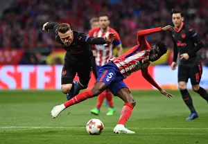 Atletico Madrid V Arsenal 2017-18 Prints: Clash of Midfield Titans: Ramsey vs