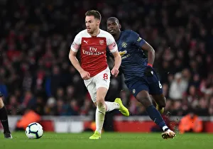 Arsenal V Manchester United 2018-19 Prints: Clash of Midfield Titans: Ramsey vs. Pogba - Arsenal vs. Manchester United, Premier League