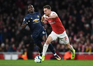 Arsenal V Manchester United 2018-19 Prints: Clash of Midfield Titans: Ramsey vs. Pogba - Arsenal vs. Manchester United, Premier League