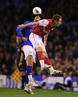 Everton V Arsenal 2011-12 Prints: Clash of Midfield Titans: Ramsey vs. Fellaini - Everton vs. Arsenal, Premier League, 2012