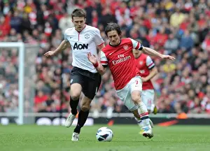 Arsenal V Manchester United 2012-13 Prints: Clash of Midfield Titans: Rosicky vs Carrick (Arsenal vs Manchester United, 2012-13)