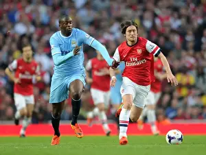 Arsenal V Manchester City 2013/14 Prints: Clash of Midfield Titans: Rosicky vs Yaya Toure (Arsenal vs Manchester City, 2013/14)