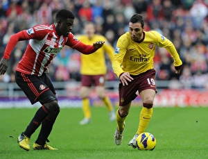 Sunderland V Arsenal 2012-13 Prints: Clash of Midfield Titans: Santi Cazorla vs