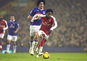 Everton V Arsenal 2008-9 Prints: Clash of Midfield Titans: Song vs. Fellaini at Goodison Park, Everton vs. Arsenal, 2009