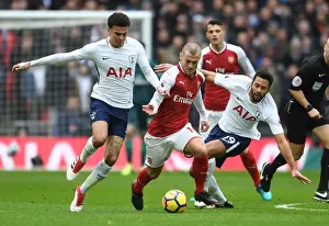 Tottenham Hotspur V Arsenal 2017-18 Prints: Clash of Midfield Titans: Wilshere vs Alli & Dembele - Epic Arsenal vs Tottenham Showdown (2017-18)