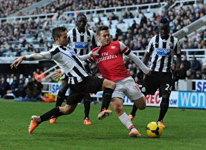 Newcastle United V Arsenal 2013-14 Prints: Clash of Midfield Titans: Wilshere vs Cabaye