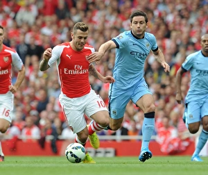 Arsenal V Manchester City 2014-15 Prints: Clash of Midfield Titans: Wilshere vs Lampard
