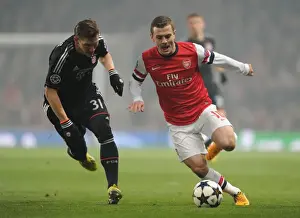 Arsenal V Bayern Munich 2012-13 Prints: Clash of Midfield Titans: Wilshere vs Schweinsteiger (Arsenal vs Bayern Munich)