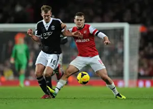Arsenal V Southampton 2013-14 Prints: Clash of Midfield Titans: Wilshere vs Ward-Prowse in Arsenal vs Southampton