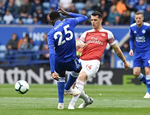 Leicester City V Arsenal 2018-19 Prints: Clash of Midfield Titans: Xhaka vs