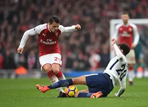 Arsenal V Tottenham Hotspur 2017-18 Prints: Clash of Midfield Titans: Xhaka vs Alli in Arsenal vs Tottenham Showdown