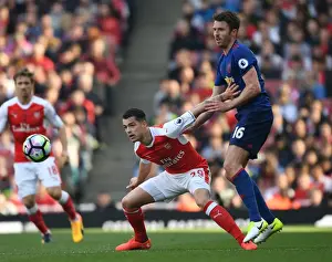 Arsenal V Manchester United 2016-17 Prints: Clash of Midfield Titans: Xhaka vs Carrick (Arsenal vs Manchester United)