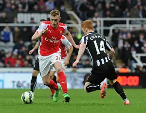 Newcastle United V Arseal 2014/15 Prints: Clash of Midfielders: Calum Chambers vs Jack Colback - Newcastle United vs Arsenal