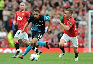 Manchester United V Arsenal 2011-12 Prints: Clash of Midfielders: Coquelin vs. Cleverley (Manchester United vs. Arsenal, 2011-12)
