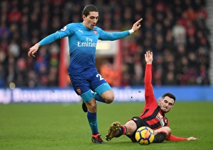AFC Bournemouth V Arsenal 2017-18 Prints: Clash of Midfielders: Hector Bellerin vs