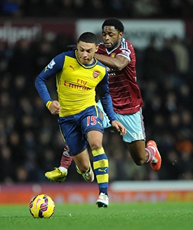 West Ham United V Arsenal 2014-15 Prints: Clash of Midfielders: Oxlade-Chamberlain vs. Song (West Ham vs. Arsenal, 2014-15)