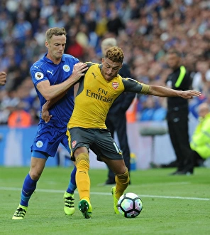 Leicester City V Arsenal 2016-17 Prints: Clash of Midfielders: Oxlade-Chamberlain vs