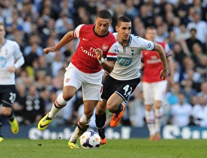 Tottenham Hotspur V Arsenal 2013-14 Prints: Clash of Midfielders: Oxlade-Chamberlain vs. Bentaleb (Tottenham vs. Arsenal, 2013-14)