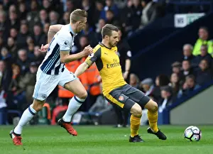 West Bromwich Albion V Arsenal 2016-17 Prints: Clash of Midfielders: Ramsey vs