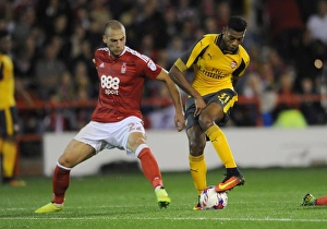 Nottingham Forest V Arsenal EPL Cup 3rd Round 2016-17 Prints: Clash of Midfielders: Reine-Adelaide vs