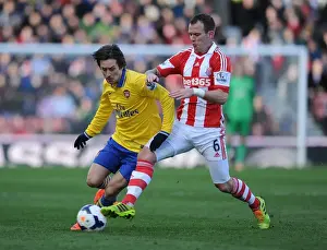 Stoke City V Arsenal 2013-14 Prints: Clash of Midfielders: Rosicky vs. Whelan - Stoke City vs. Arsenal, Premier League