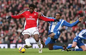 Arsenal V Wigan 2008-9 Prints: Clash of the Midfielders: Song vs. Palacios in Arsenal's 1-0 Win over Wigan, 2008