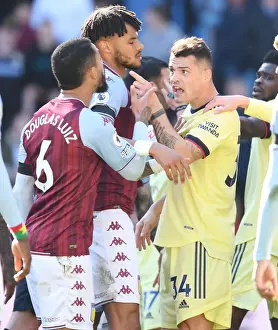 Clash of Midfielders: Xhaka vs. Douglas Luiz in Aston Villa vs. Arsenal Premier League Match