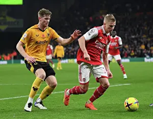 Wolverhampton Wanderers V Arsenal 2022-23 Prints: Clash at Molineux: Arsenal's Zinchenko Faces Off Against Wolves Collins