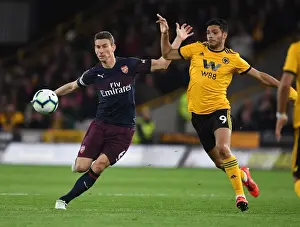 Wolverhampton Wanderers V Arsenal 2018-19 Prints: Clash at Molineux: Koscielny vs