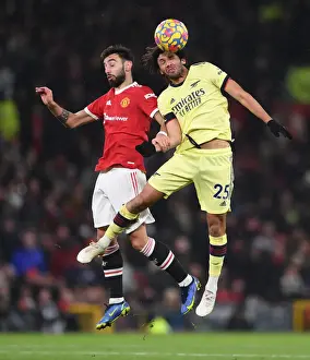 Manchester United V Arsenal 2020-21 Prints: Clash at Old Trafford: Elneny vs Fernandes - Manchester United vs Arsenal