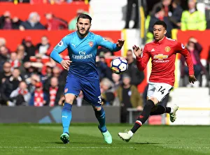 Manchester United V Arsenal 2017-18 Prints: Clash at Old Trafford: Kolasinac vs
