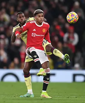 Manchester United V Arsenal 2020-21 Prints: Clash at Old Trafford: Nuno Tavares vs Marcus Rashford - Manchester United vs Arsenal