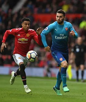 Manchester United V Arsenal 2017-18 Prints: Clash at Old Trafford: Sead Kolasinac vs