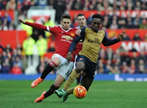Manchester United V Arsenal 2015/16 Prints: Clash at Old Trafford: Welbeck vs. Varela - A Battle Between Manchester Rivals