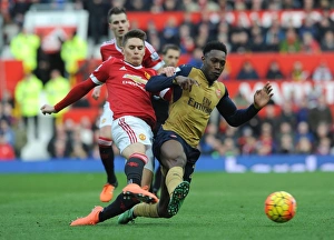 Manchester United V Arsenal 2015/16 Prints: Clash at Old Trafford: Welbeck vs. Varela - Premier League Battle
