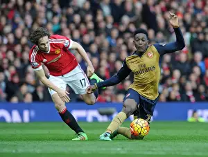 Manchester United V Arsenal 2015/16 Prints: Clash at Old Trafford: Welbeck vs Blind - Premier League Battle