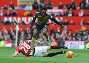Manchester United V Arsenal 2015/16 Prints: Clash at Old Trafford: Welbeck vs Schneiderlin - Premier League Battle