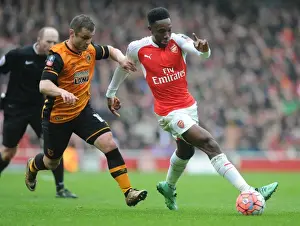 Arsenal V Hull City - FA Cup 2015-16 Prints: Clash of the Players: Danny Welbeck vs Shaun Maloney in FA Cup Battle at Arsenal's Emirates Stadium