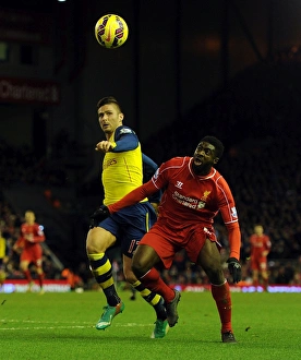Liverpool V Arsenal 2014/15 Prints: Clash of the Reds: Giroud vs