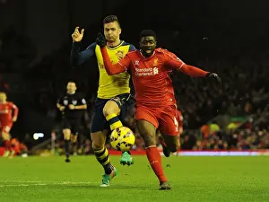Liverpool V Arsenal 2014/15 Prints: Clash of the Reds: Giroud vs. Toure - A Battle of Arsenal and Liverpool Rivals
