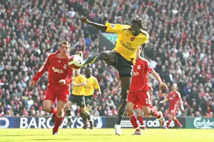 Liverpool V Arsenal 2006-7 Prints: Clash of Rivals: Adebayor vs. Carragher & Arbeloa in Liverpool's 4:1 Victory over Arsenal