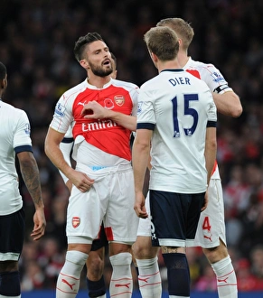 Arsenal V Tottenham Hotspur 2015-16 Prints: Clash of Rivals: Arsenal vs. Tottenham, Premier League 2015-16 - Giroud vs. Dier