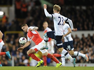 Tottenham Hotspur V Arsenal Capital One Cup 2015/16 Prints: Clash of Rivals: Debuchy vs. Eriksen in the Capital One Cup Battle of London