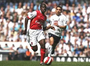 Tottenham V Arsenal 2006-7 Prints: Clash of Rivals: Eboue vs. Lennon in the Intense 2006-07 FA Premiership Rivalry between Tottenham and Arsenal
