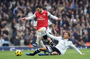 Arsenal V Tottenham Hotspur 2010-11 Prints: Clash of Rivals: Fabregas vs. Jenas in Arsenal's 2-3 Loss to Tottenham