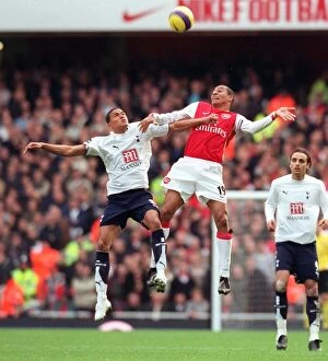 Arsenal v Tottenham 2006-07 Collection: Clash of Rivals: Gilberto vs. Jenas in Arsenal's 3:1 Victory over Tottenham, FA Premiership, 2006