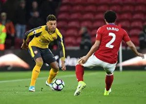 Middlesbrough V Arsenal 2016-17 Prints: Clash at Riverside: Oxlade-Chamberlain vs Fabio in Premier League Showdown