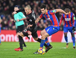 Crystal Palace V Arsenal 2017-18 Prints: Clash at Selhurst Park: Wilshere vs. Dann in Premier League Battle